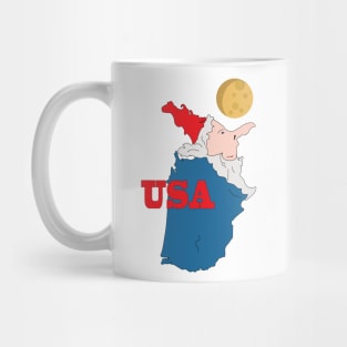 A funny map of the USA Mug